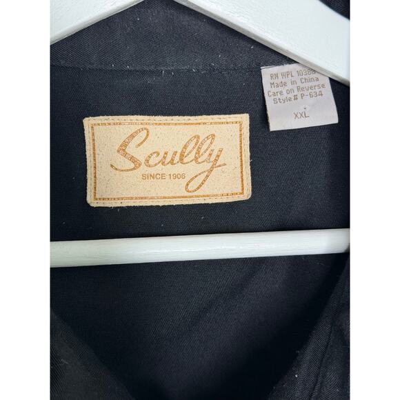 Scully Embroidered Gunfighter Long Sleeve Snap Western Shirt Black Copper XXL - Picture 9 of 9